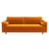 Daphne Burnt Orange Pillow Back Velvet Sofa