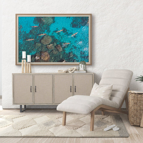 Anthony Quinn Bay by Michele Falzone a Hand Embellished Textured Framed Photo Art Print Matted under by Mercana at Eve Furniture