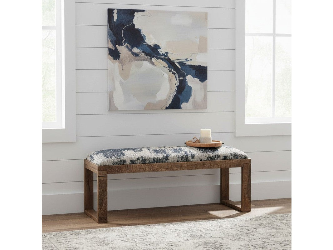 Anthropology Navy/Brown Bench by Crestview at Eve Furniture
