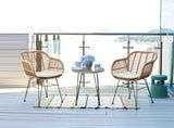 Antibes 1.0 Patio 2-Person Seating Group with End Table with Cream Cushions by Manhattan Comfort at Eve Furniture