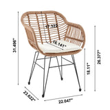 Antibes 1.0 Patio 2-Person Seating Group with End Table with Cream Cushions by Manhattan Comfort at Eve Furniture