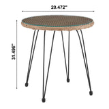Antibes 1.0 Patio 2-Person Seating Group with End Table with Cream Cushions by Manhattan Comfort at Eve Furniture