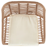 Antibes 1.0 Patio 2-Person Seating Group with End Table with Cream Cushions by Manhattan Comfort at Eve Furniture