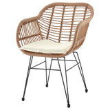 Antibes 1.0 Patio 2-Person Seating Group with End Table with Cream Cushions by Manhattan Comfort at Eve Furniture