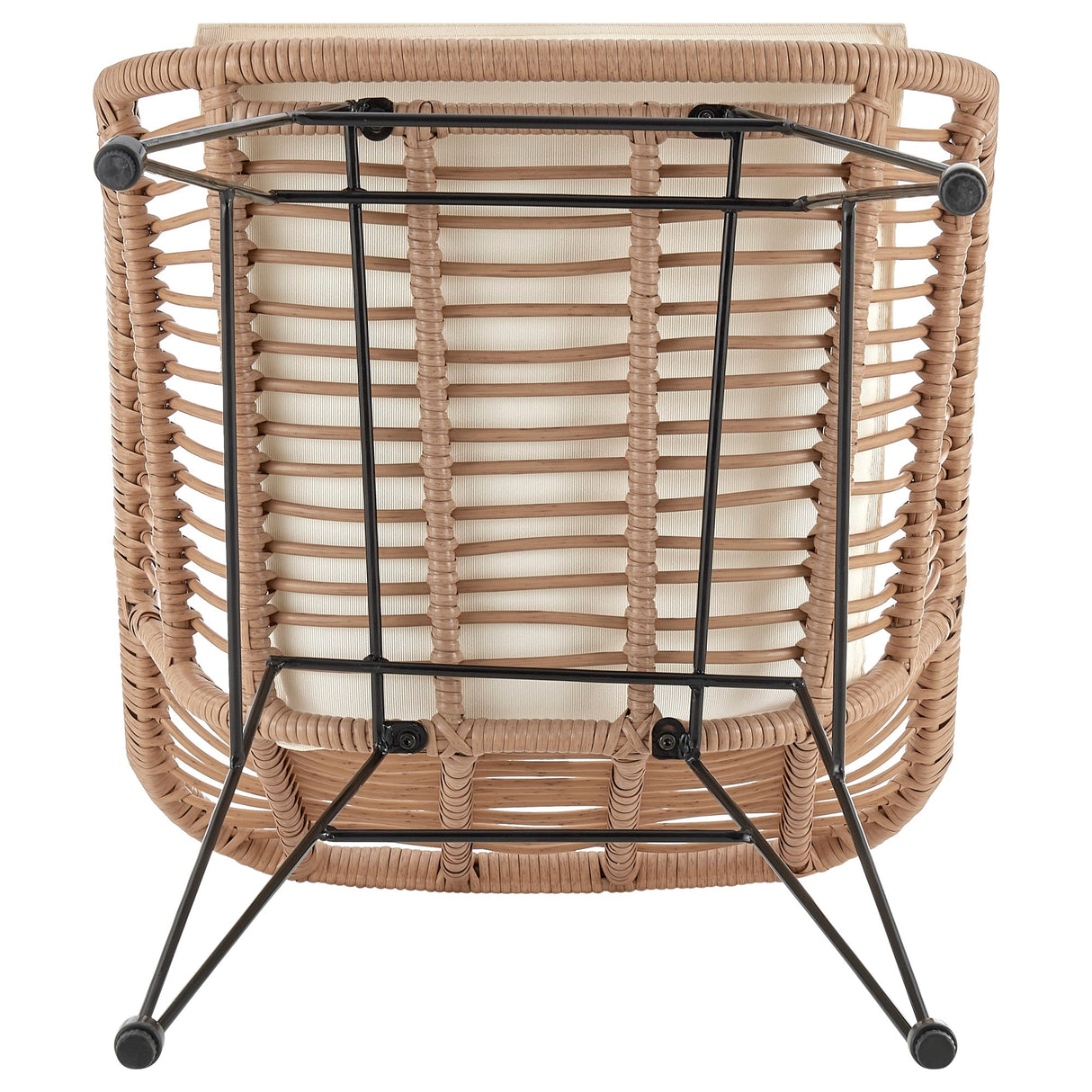 Antibes 1.0 Patio 2-Person Seating Group with End Table with Cream Cushions by Manhattan Comfort at Eve Furniture