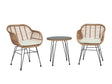 Antibes 1.0 Patio 2-Person Seating Group with End Table with Cream Cushions by Manhattan Comfort at Eve Furniture