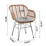 Antibes 1.0 Patio 2-Person Seating Group with End Table with Grey Cushions by Manhattan Comfort at Eve Furniture