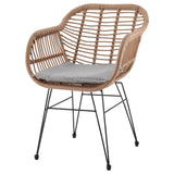 Antibes 1.0 Patio 2-Person Seating Group with End Table with Grey Cushions by Manhattan Comfort at Eve Furniture