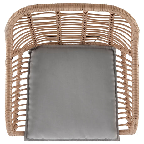 Antibes 1.0 Patio 2-Person Seating Group with End Table with Grey Cushions by Manhattan Comfort at Eve Furniture
