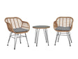 Antibes 1.0 Patio 2-Person Seating Group with End Table with Grey Cushions by Manhattan Comfort at Eve Furniture