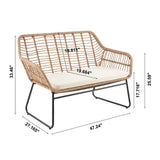 Antibes 2.0 Patio 4-Person Conversation Set with Coffee Table with Cream Cushions by Manhattan Comfort at Eve Furniture