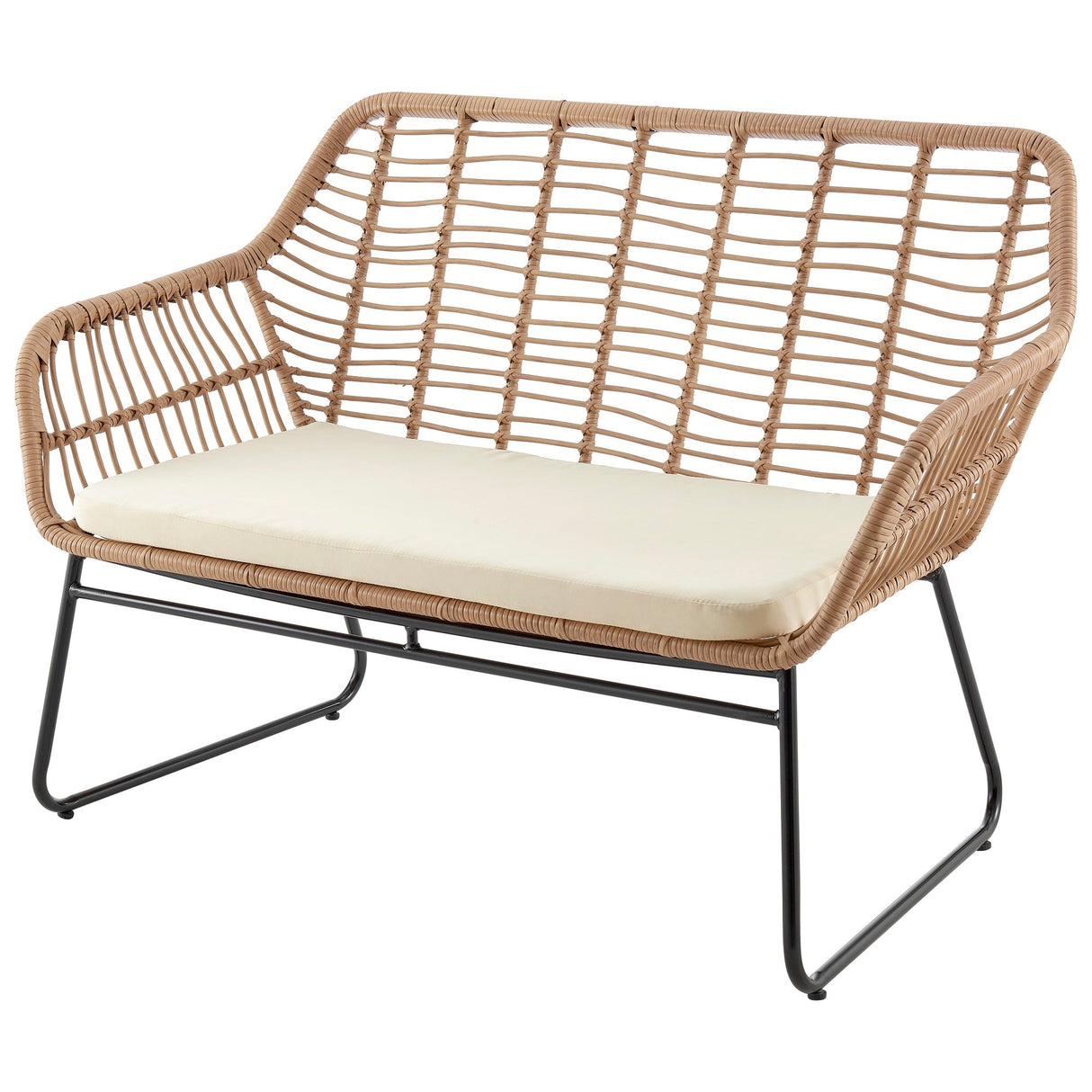 Antibes 2.0 Patio 4-Person Conversation Set with Coffee Table with Cream Cushions by Manhattan Comfort at Eve Furniture