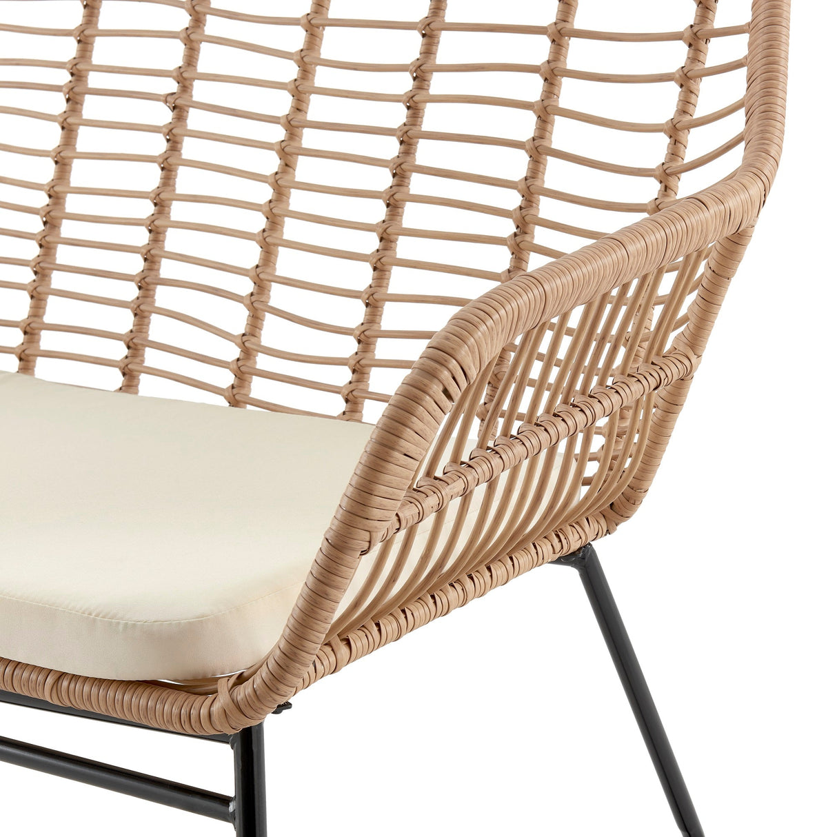 Antibes 2.0 Patio 4-Person Conversation Set with Coffee Table with Cream Cushions by Manhattan Comfort at Eve Furniture