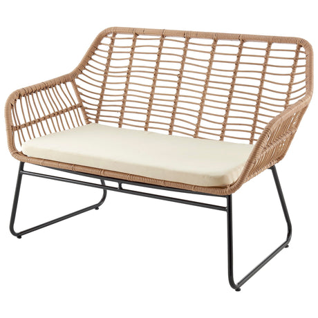 Antibes 2.0 Patio 4-Person Conversation Set with Coffee Table with Cream Cushions by Manhattan Comfort at Eve Furniture