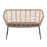Antibes 2.0 Patio 4-Person Conversation Set with Coffee Table with Grey Cushions by Manhattan Comfort at Eve Furniture