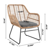 Antibes 2.0 Patio 4-Person Conversation Set with Coffee Table with Grey Cushions by Manhattan Comfort at Eve Furniture