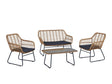 Antibes 2.0 Patio 4-Person Conversation Set with Coffee Table with Grey Cushions by Manhattan Comfort at Eve Furniture