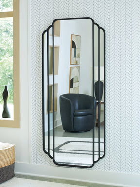 Antigone Black Floor Mirror by Ashley at Eve Furniture