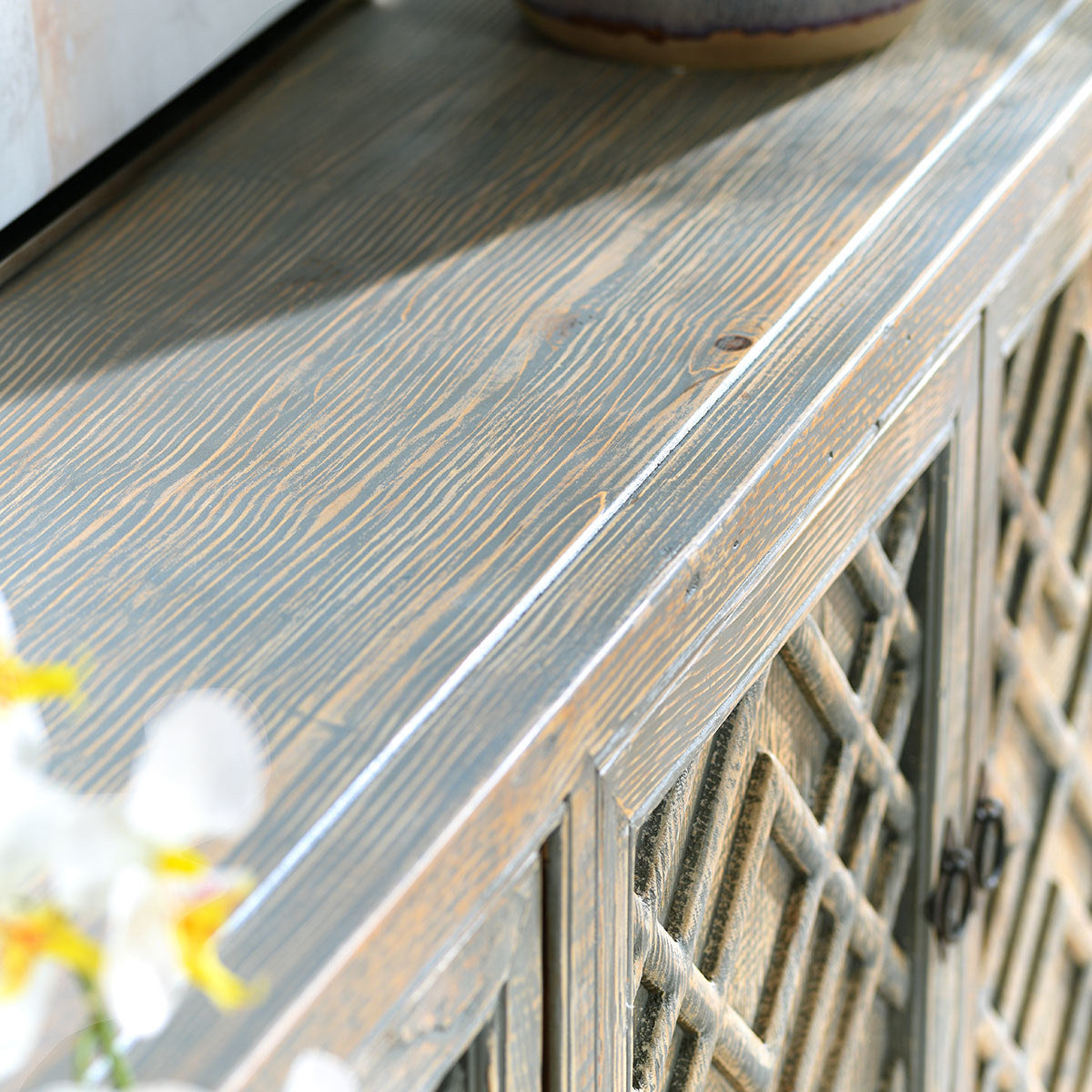 Antigua 4 Door Cabinet - Timeworn Gray by Classic Home at Eve Furniture