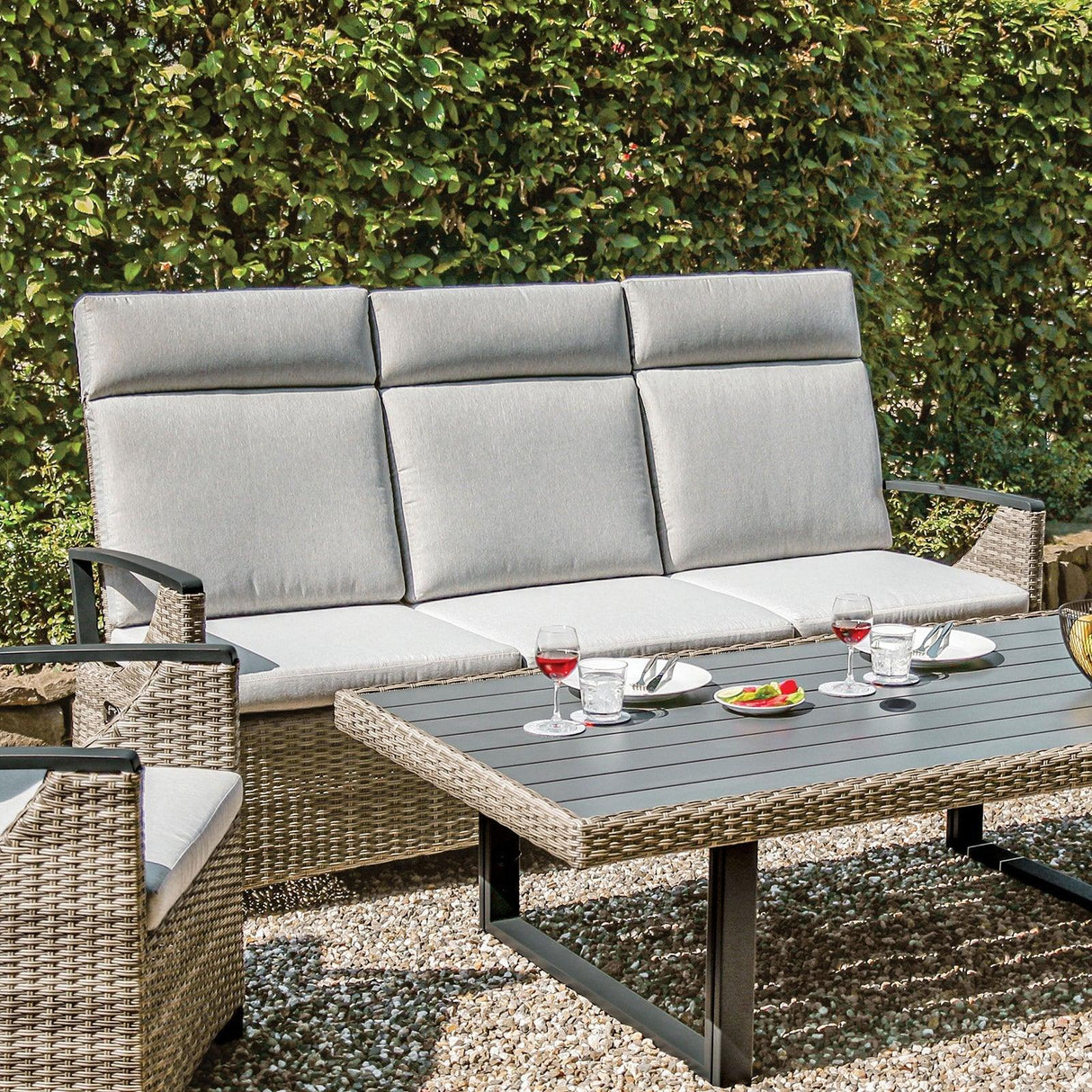 Antigua Gun Metal/Brown/Gray Sofa by Furniture of America at Eve Furniture