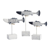 Antique Blue/White Fish Statues (Set of 2) by Crestview at Eve Furniture