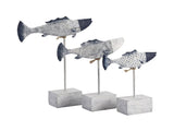 Antique Blue/White Fish Statues (Set of 2) by Crestview at Eve Furniture