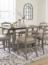 Lodenbay Antique Gray Counter Height Dining Table and 6 Barstools