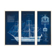 Antique Ship Blueprint IV by Vision Studio Hand Embelished Framed Art Print Matted under Glass by Mercana at Eve Furniture