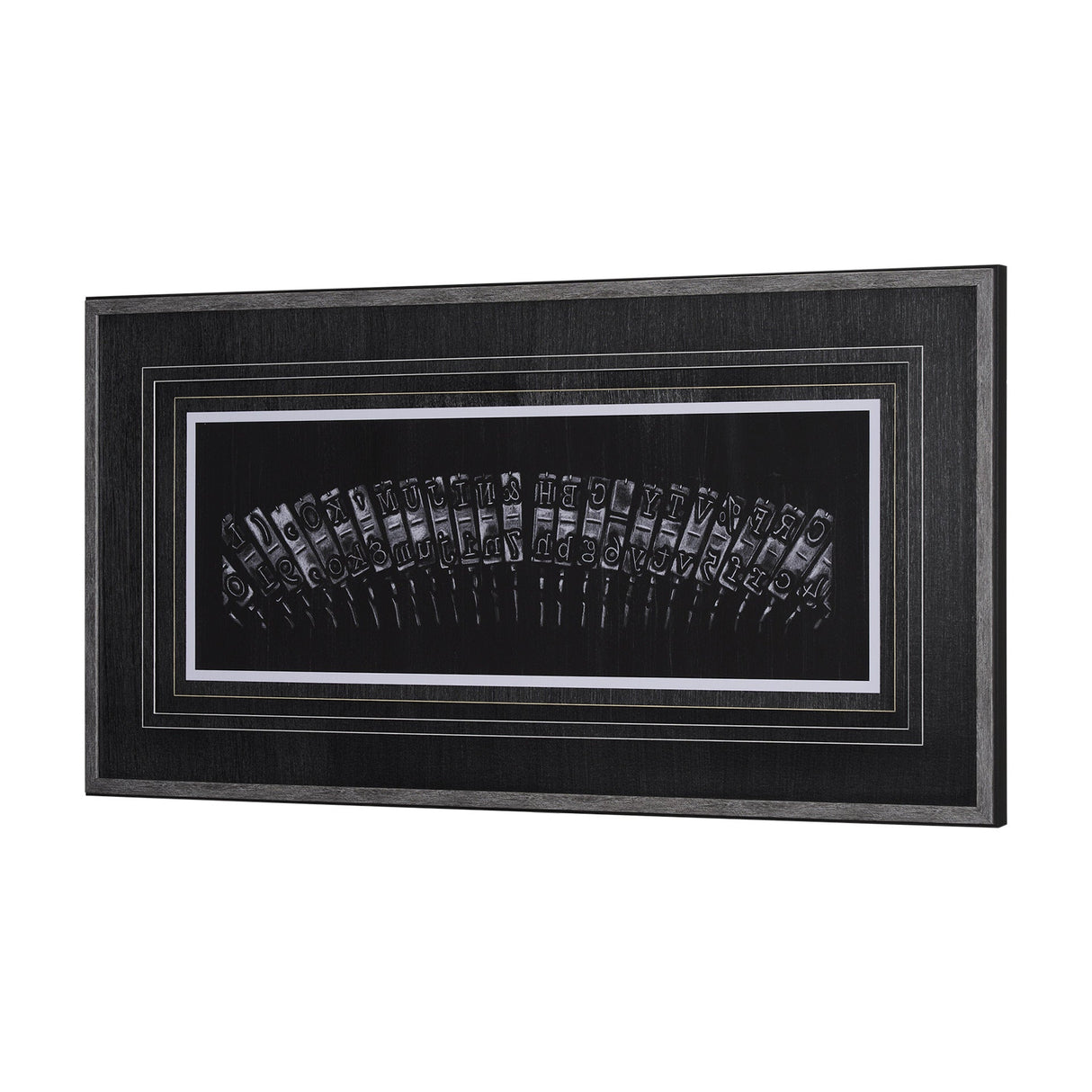 Antique Typewriter Bars by Ethan Harper Hand Embellished Textured Framed Photo Art Print Matted unde by Mercana at Eve Furniture