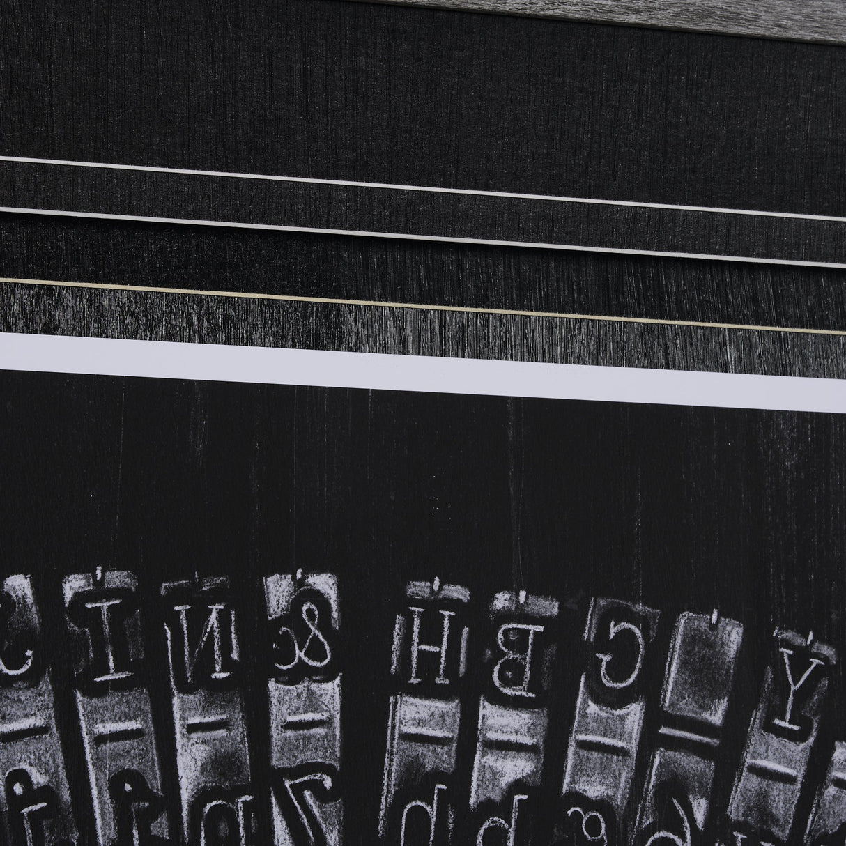 Antique Typewriter Bars by Ethan Harper Hand Embellished Textured Framed Photo Art Print Matted unde by Mercana at Eve Furniture