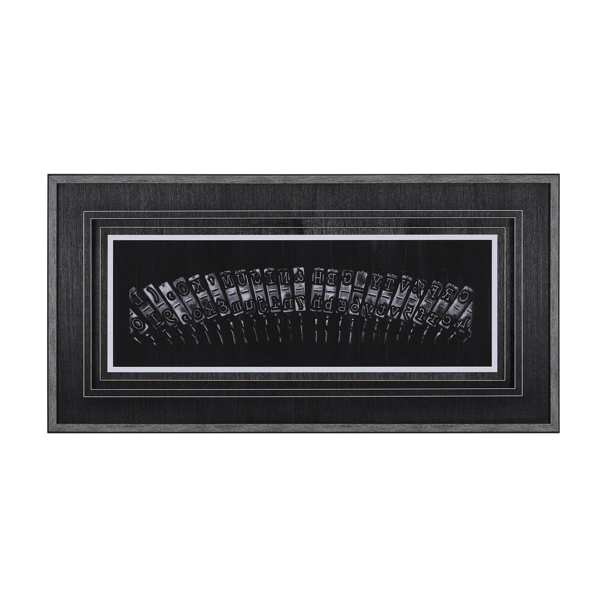 Antique Typewriter Bars by Ethan Harper Hand Embellished Textured Framed Photo Art Print Matted unde by Mercana at Eve Furniture