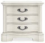 Arlendyne California King Upholstered Bed with Mirrored Dresser and 2 Nightstands in Antique White