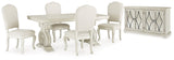 Arlendyne Antique White Dining Table and 4 Chairs with Server