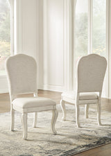 Arlendyne Antique White Dining Table and 4 Chairs with Server