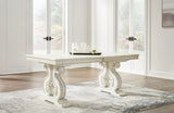 Arlendyne Antique White Dining Table and 4 Chairs with Server