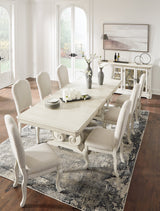 Arlendyne Antique White Dining Table and 8 Chairs