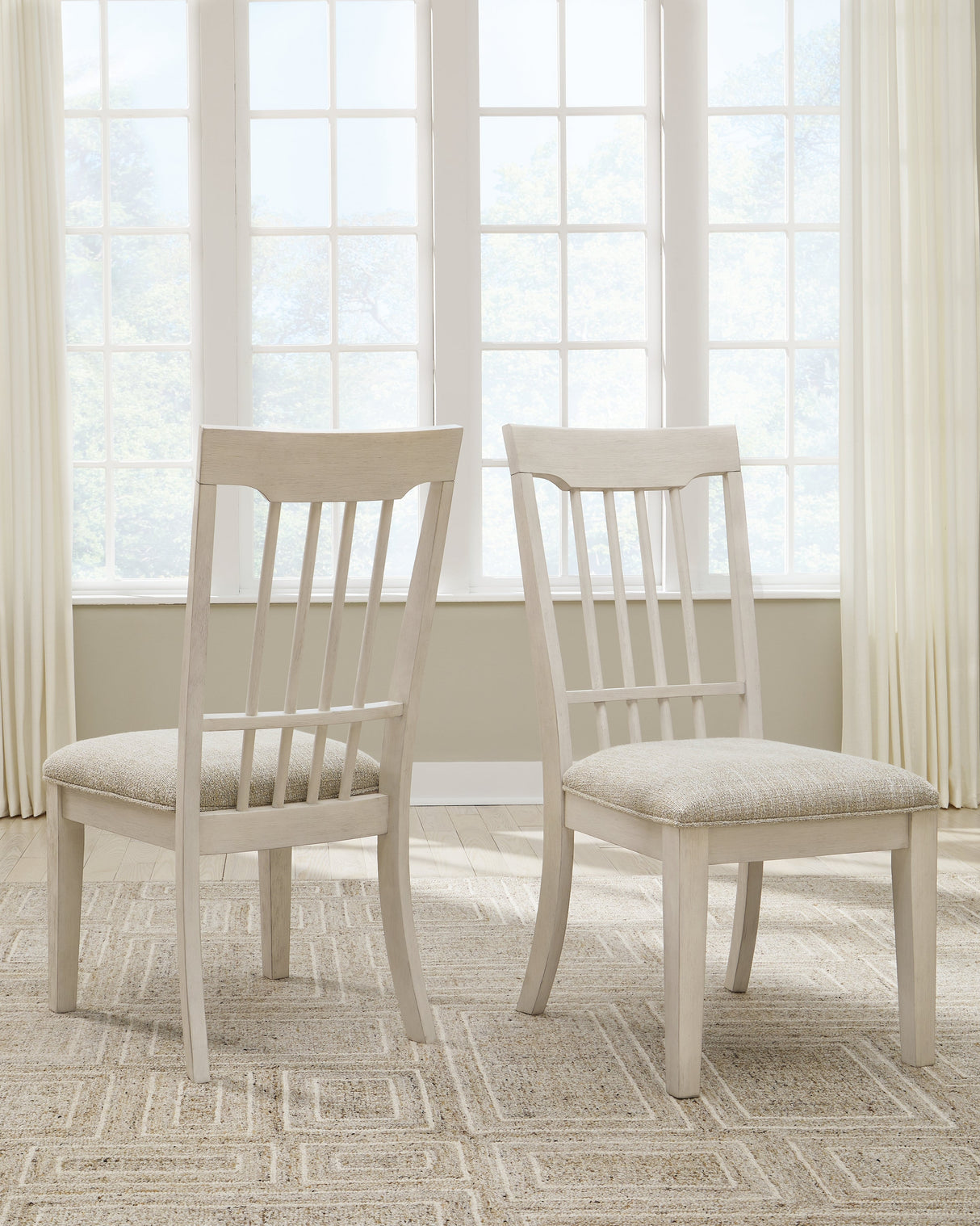 Shaybrock Antique White/Brown Dining Table and 6 Chairs with Server