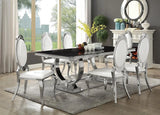 Antoine Chrome and Black Rectangular Dining Table by Coaster at Eve Furniture