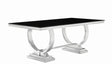 Antoine Chrome and Black Rectangular Dining Table by Coaster at Eve Furniture