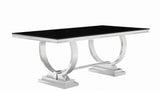 Antoine Chrome and Black Rectangular Dining Table by Coaster at Eve Furniture