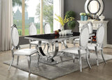 Antoine Cream/Chrome Oval Back Side Chairs, Set of 2 by Coaster at Eve Furniture