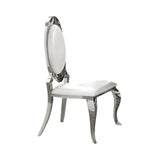 Antoine Cream/Chrome Oval Back Side Chairs, Set of 2 by Coaster at Eve Furniture