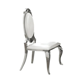 Antoine Cream/Chrome Oval Back Side Chairs, Set of 2 by Coaster at Eve Furniture