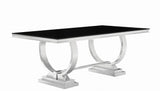 Antoine Chrome/Black Rectangular Dining Table