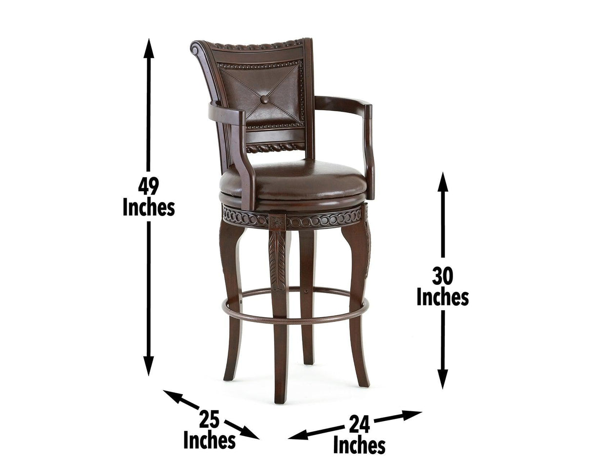Antoinette 30″ Bar Stool,Swivel, Set of 2 by Steve Silver at Eve Furniture