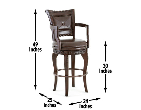 Antoinette 30″ Bar Stool,Swivel, Set of 2 by Steve Silver at Eve Furniture