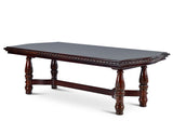 Antoinette 96-120 inch Pedestal Dining Table w/24″ Leaf