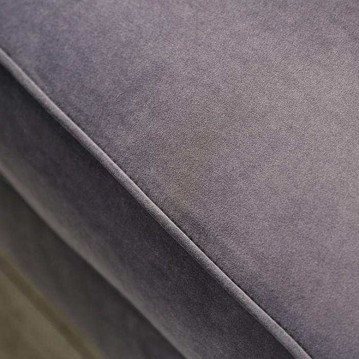 Antoinette Gray Velvet Stationary Sofa & Loveseat by Furniture of America at Eve Furniture