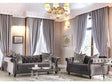 Antoinette Gray Velvet Stationary Sofa & Loveseat by Furniture of America at Eve Furniture