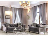 Antoinette Gray Velvet Stationary Sofa & Loveseat by Furniture of America at Eve Furniture